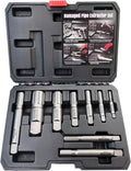 Pipe Extractor Set, 9-Piece Heavy Duty Steel Broken Pipe Extractors for Removing Damaged Threaded Pipes & Fittings from 1/8" to 1", with Durable Storage Case, Ideal Tools for Plumbers Mechanics DIY