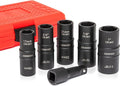 NEIKO 02287B 6-Pc 1/2-Inch-Drive Impact Socket Set, 10 SAE & Metric Sizes, Thin Wall Wheel Lug Nut Socket Set, Cr-Mo, 3-Inch Extension Bar, 6-Point, 19 & 21mm Sockets