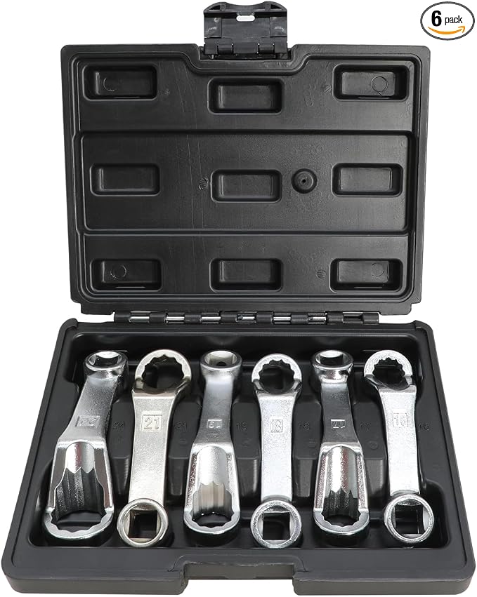 DPTOOL 6Pc Rear Camber Adjust Wrench Motor Mount Socket for Benz VW Audi | Offset Fixing Screws Oil Filter Removal Wrench Kit with 1/2 Drive 12 Point 16mm 17mm 18mm 19mm 21mm 24mm