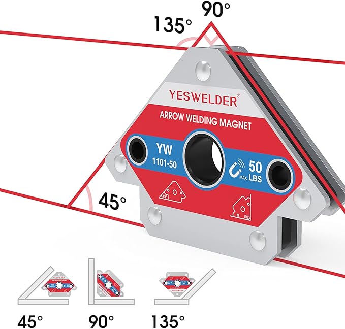 YESWELDER 25 LB & 50LB Welding Magnet-4 Pieces of Magnetic Welding Holder 25 LBS /50 LBs Holding Power Welding Accessories