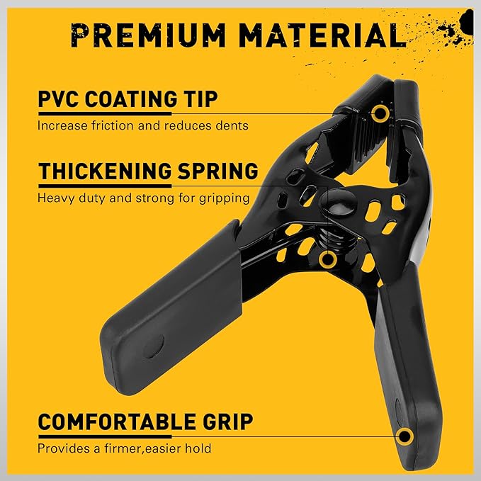 6-Piece Spring Clamps 4-inch Tarp Clamps Heavy Duty Woodworking Clips Spring Clips Metal Clamp Large Clamps Pool Cover Backdrop Stand Photograph Clamp