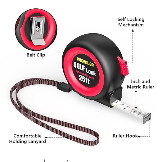 Dad Gifts from Son Daughter, Tape Measure25FT Self-Locking, Steel Made Retractable Measurement, Imperial/Metric Scale, Easy to Read, Used for Architects, Carpenters, Handicrafts. (25FT)