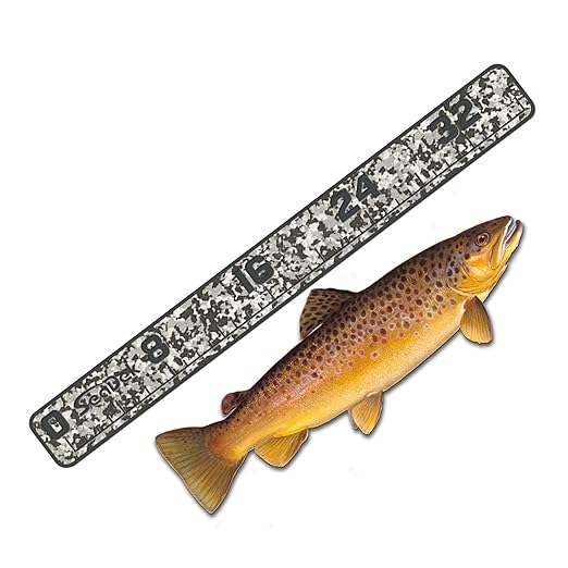 USATuff SeaDek EVA Foam Fish Measuring Ruler for Boat, Fishing, Kayak | Adhesive Backing Peel & Stick - 36" SnowCamo-Darkgray