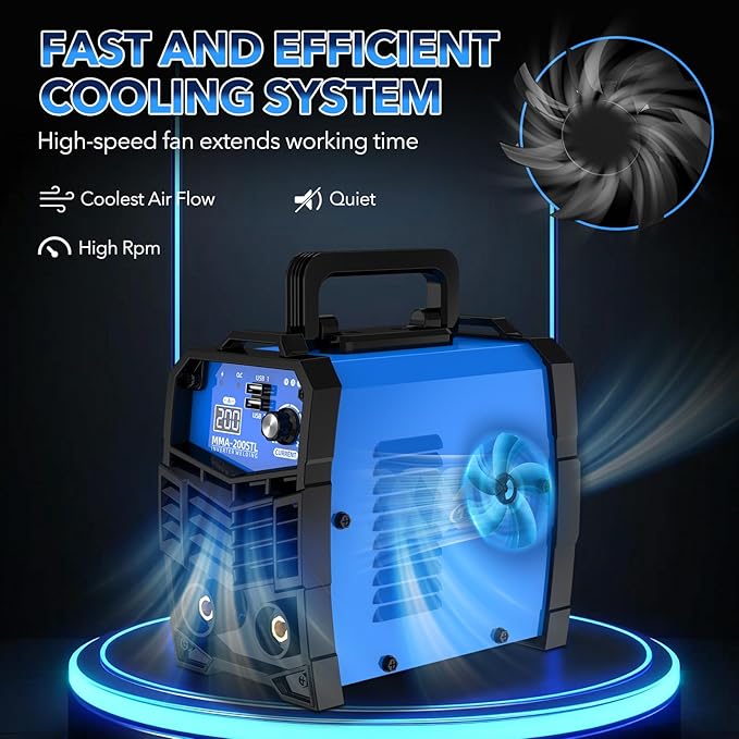 TRQWH 200A Mini Welding Machine 110V Stick Welder ARC Welder Machine IGBT Inverter MMA Welder Tig/Mig Portable Welding Machine Hot Start for Beginners and Professionals Welder