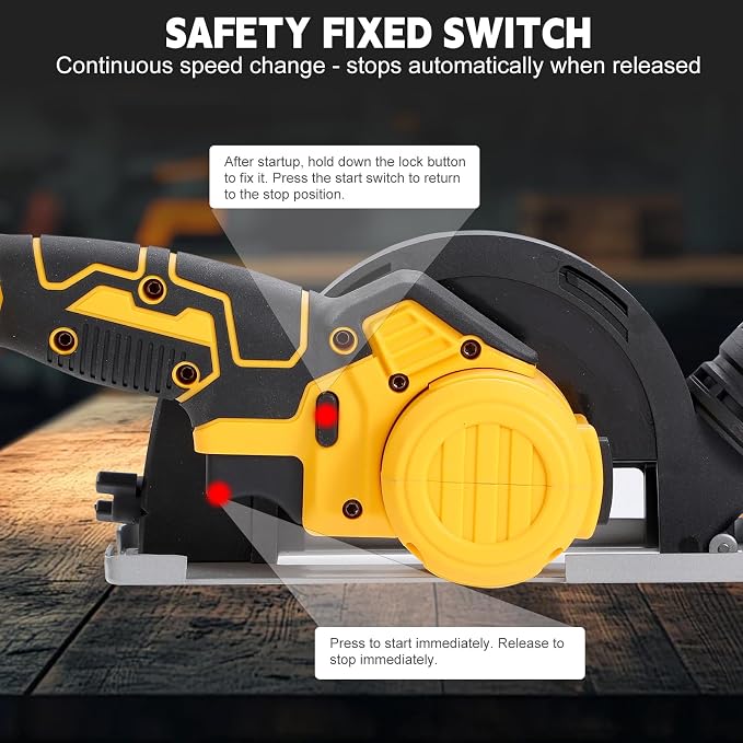 Brushless Mini Circular Saw for DEWALT 20V Battery, 4-Inch Cut-Off Tool | Tool Only, Battery and Charger Not Included, 3-Speed Control, Adjustable Cutting Depth, Wood, Metal and Tile Applications