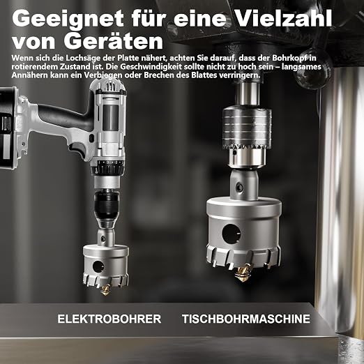 GSTK Upgrade Heavy Duty Carbide Hole Saw 14 Pcs,Metal Steel Hole Saw Drill Bit,TCT Hole Cutter,Alloy Hardness Upgrade, with 2*Extra Titanium Plated Pilot Center Drill and 2*L-Wrench
