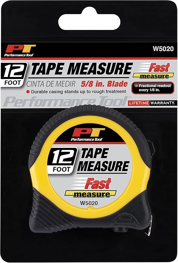 Performance Tool W5020 'Fast Measure' Tape, 12' x 5/8