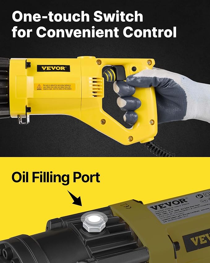 VEVOR Electric Hydraulic Rebar Cutter 900W 110V - Portable, Cuts #5 4-16mm Rebar in 3 Seconds, with Stainless Steel Carry Case