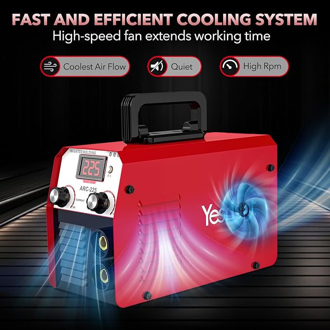 225A Welding Machine 110V/220V Portable Stick Welder with Synergic Control, Small Welder Machine with Hot Start Arc force for Home DIY Handicrafts Maintenance
