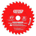 Diablo Steel Demon Saw Blade for Medium Metal - 5-7/8" Diameter, 32 TCG Teeth, 5/8" Arbor, .059" Kerf, 0° Hook Angle, .039" Plate, 5000 Max RPM - D0532F