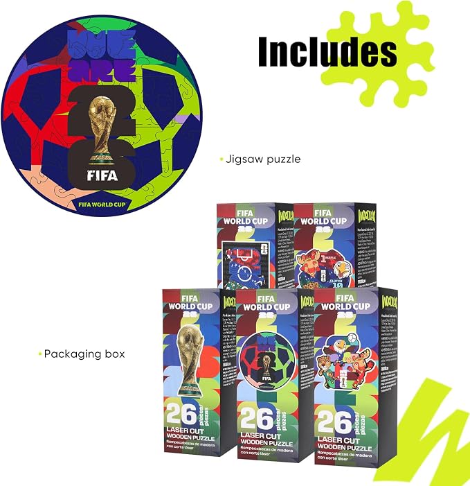 FIFA World Cup 2026 Edition Football 26PCS Wooden Pocket Puzzle