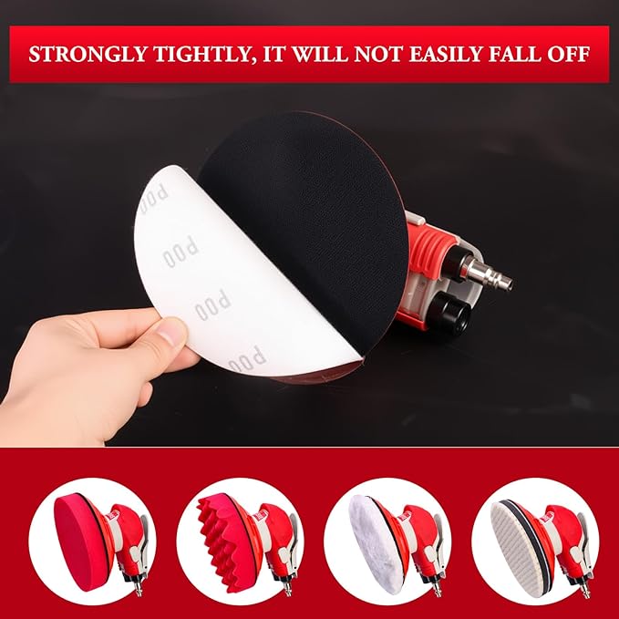 5/6 Inch Pneumatic Orbital Air Sander High-Speed DA Sander for auto body/Ideal for Woodworking, Auto Polishing, and Metal Sanding (6 inch)