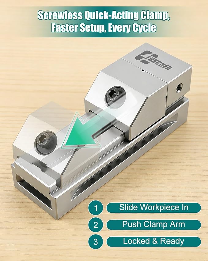 2In Precision Screwless Mini Grinding Vise, Alloy Steel Insert Vise