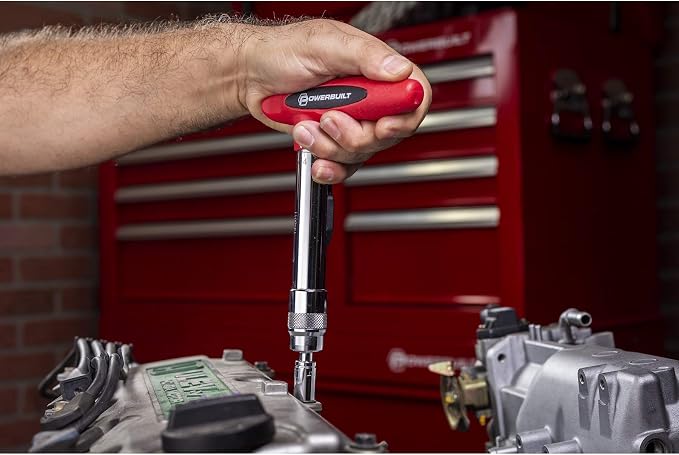 Powerbuilt 1/4 inch Drive Ratcheting T-Handle Torque Wrench, 20-100 in. lb. Range, Easy to Set and Lock in Place, for TPMS Systems and Bike Repair Assembly, Great for Carbon Fiber Handlebars - 649971