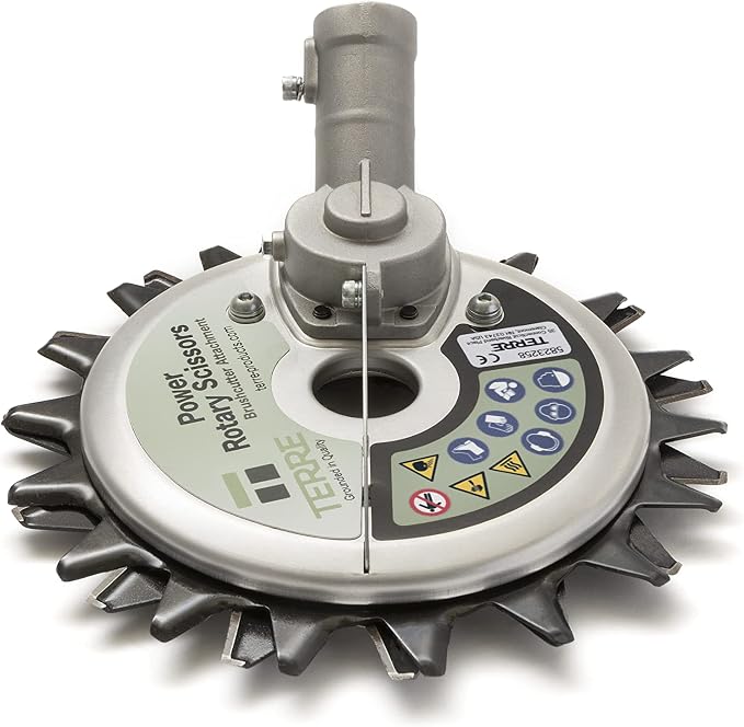 Terre Products, Idech Power Rotary Scissors Trimmer Attachment ASK-MW23, Brushcutter and Edger Attachment Includes Adapters to Fit Most Straight Shaft Trimmers with Solid Drive Shaft