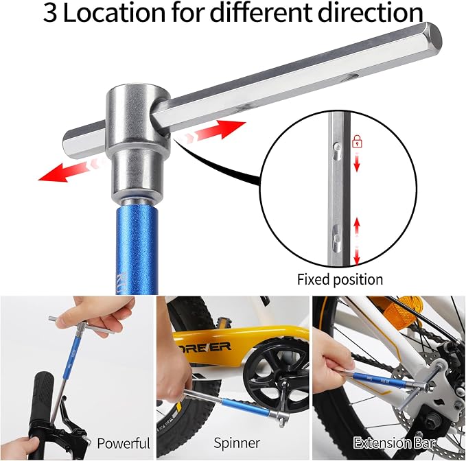 T-Handle Hex Key Wrench Set, Metric Allen Keys 2mm-10mm with Sliding Handle, Portable Folding Storage Case for Bike Repair, Automotive & Home Maintenance (8 Pieces, CR-V Steel)
