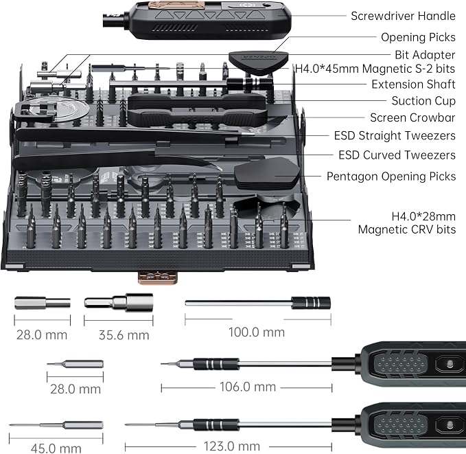 Mini Precision Screwdriver Set,JAKEMY 180 in 1 Laptop Screwdriver Repair Tool Kit,Magnetic Multi-Bit Tiny Screwdriver Bit Kit for DIY,Computer,PS5,Xbox,RC Car,Jewelers,Glasses,Watch,Home