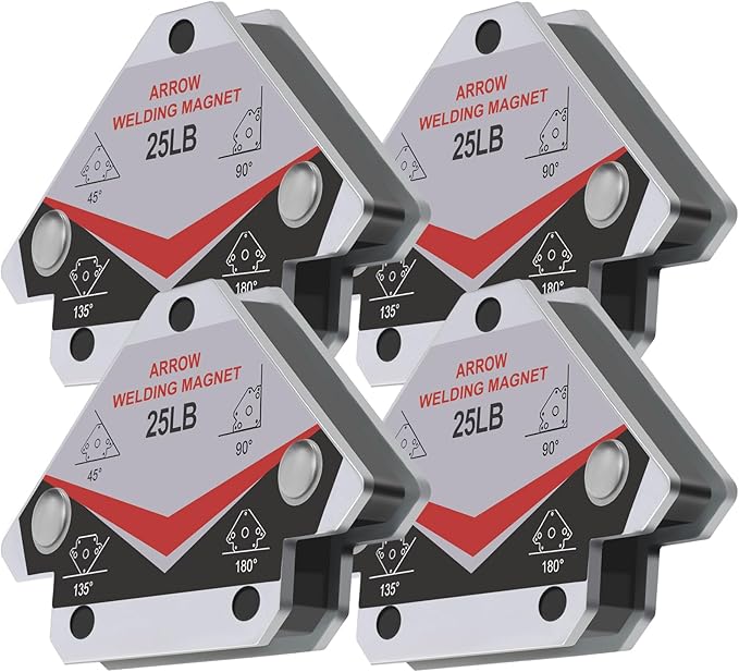 GUTIMORE 25LB Welding Magents, Pack of 4, Heavy Duty Angle Holding Magnet Holder