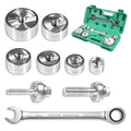 Ratchet Knockout Hole Punch Driver Kit, 1/2" to 2" Slug-Buster Knockout Electrical Conduit Hole Cutter Set Manual KO Tool Kit with 6 Dies & Ratchet Wrench, for Electrical Conduit & Panels