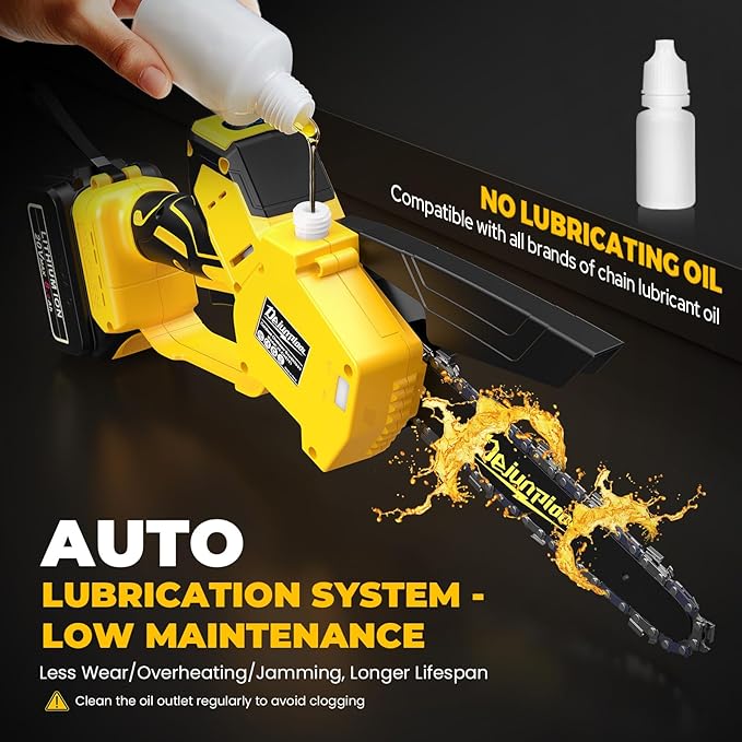 Cordless Mini Chainsaw Compatible with Dewalt 20V MAX Battery, 6 Inch & 8 Inch Small Electric Chainsaw Brushless, Auto Oiler, Handheld Pruning Tree Saw Gift for Men Dad Husband Fathers (Tool Only)