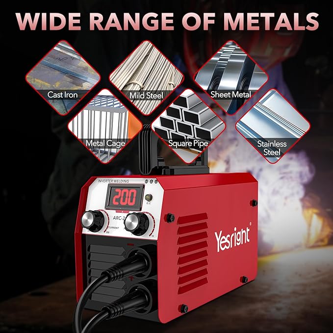 Welding Machine 200A 110V Portable Welder Machine, IGBT Inverter Stick Welder with Hot Start Arc Force Anti-Stick, for Beginners and Professionals Welder