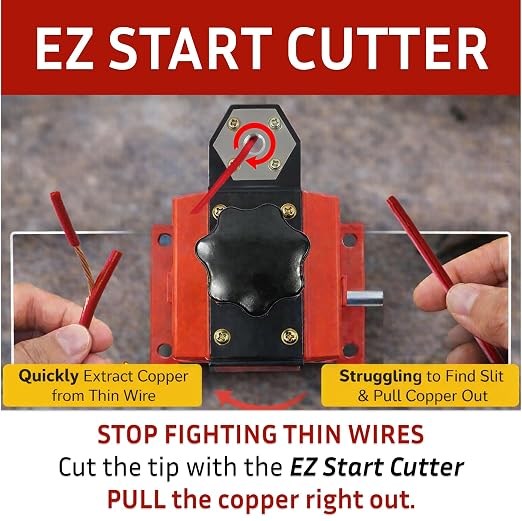 CopperMine Wire Stripping Machine, Drill Powered Benchtop Wire Stripper for 18 AWG to 1-1/2" Cable, Large Cable Wire Stripper, Manual Copper Wire Stripper Wire Recycling, Solid & Stranded Wire