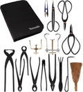 BambooMN 15 Piece Bonsai Master Tools Set with Case, Shears, Concave Cutter, Knob Cutter, Wire Cutter, Bonsai Trimming, Branch Bending, Beginner Friendly - 1 Set