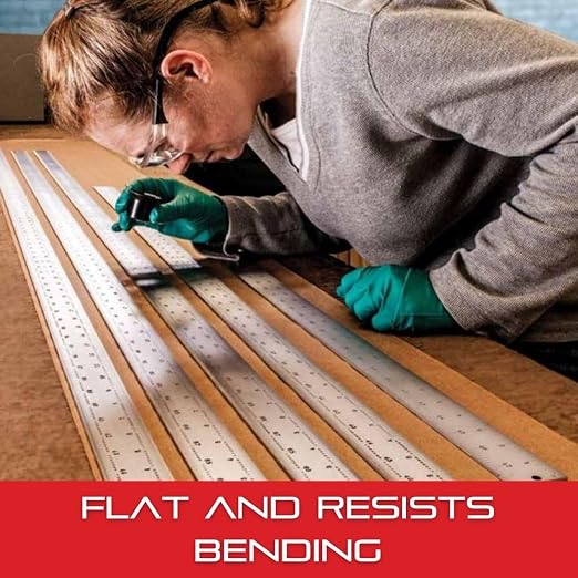 Starrett Straight Edge Aluminum Rule - Ideal for Schools, Shops, Metal and Wood Workers - 96" Length, 2" Width, .125" Thickness, 1/8", 1/16" English - ASE-96