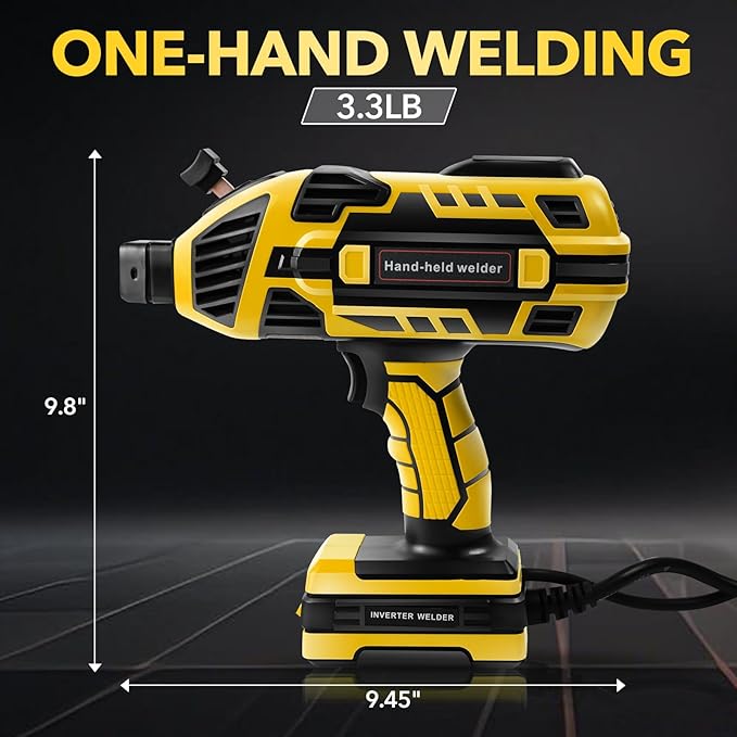 Portable Welding Machine, 110V Handheld Welder with 30PCS Rods & Auto Darkening Goggles, Electric ARC Welder Gun with IGBT Inverter 5 Variable Current Adjustment Fits for 3/32" Welding Rods