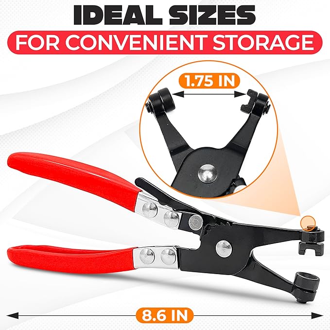 Radiator Hose Clamp Pliers Automotive - Hose Pliers Automotive Clip Removal Tool with Locking Mechanism - Carbon Steel Spring Clamp Tool for Car Repair, Plumbing and Removal of Clamps