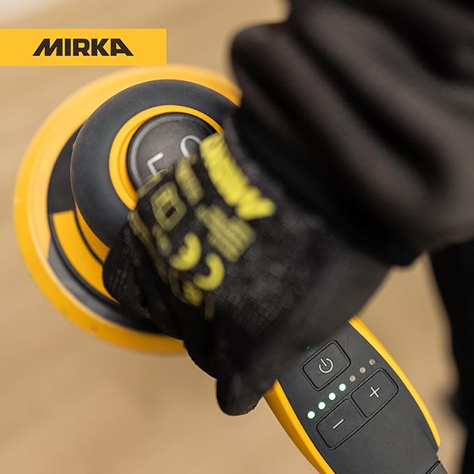 Mirka DEROS II 550 Dust-Free Sander with Case, 5 Inch Hook & Loop - 5.0mm Orbit Random Orbital Sander – 110V Electric Power Tool for Woodworking, Drywall, Automotive Car & Wood Sanding
