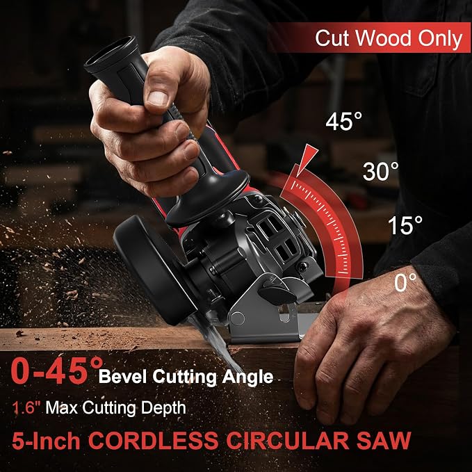 2-in-1 Cordless Angle Grinder & Circular Saw for Milwaukee M18 18V Battery | No Battery, 4-1/2" to 5", 180° Rotating Head, 3-Speed with LED Display, 9300RPM Brushless for Cutting, Grinding, Polishing