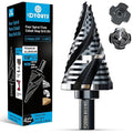 Four Spiral Flute M35 Step Drill Bit Set 1/4" - 1-1/8”(15 Sizes), 3/8" Shank for Metal Step Drill bit, Impact Resistant Cobalt Step Drill Bit, for Stainless Steel, Wood, Aluminum, Plastic