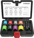 BILITOOLS Lug Nut Socket Set, 1/2" Thin Wall Impact Flip Sockets | Metric 17-22mm and SAE 3/4"-15/16" Sizes, Non-Marring Sleeves, Extension Bar and Knockout Rod for Stuck Lug Nuts