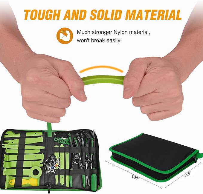 GOOACC 238Pcs Trim Removal Tool, Auto Push Pin Bumper Retainer Clip Set Fastener Terminal Remover Tool Adhesive Cable Clips Kit Car Panel Radio Removal Auto Clip Pliers, Green