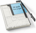 Ecraft 15" Guillotine Paper Cutter : Heavy-Duty Steel Base, 15-Sheet Capacity, Automatic Clamp, Safety Lock & Magnetic Guide - Precision Paper Trimmer for Office and Crafts