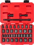 TEKTON 3/8 Inch Drive 6-Point Impact Socket Set, 37-Piece (1/4-1 in., 6-24 mm) | SID91402 | (1/4 - 1 in., 6 - 24 mm), Shallow, 6-Point, Case
