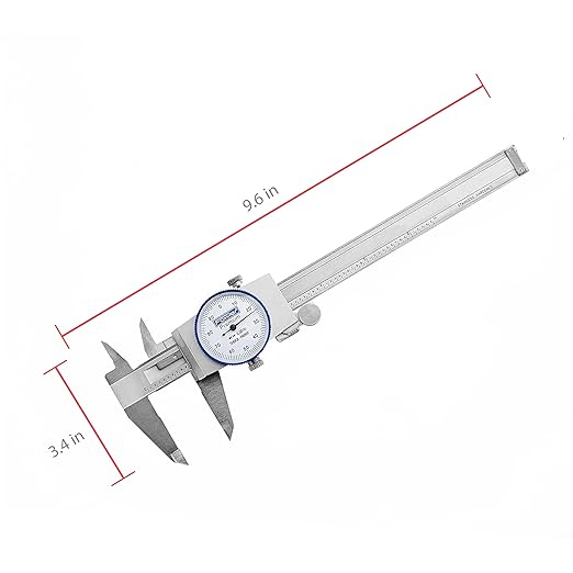 Fowler 52-008-706-0, Premium Dial Caliper With 0-6" Measuring Range (White)