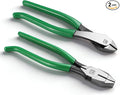 SK 2-Piece Pliers Set, 9-Inch Ironworker's Pliers & Angled Diagonal Plier, Premium CR-V Construction, Side Cutters with Hook Bend Handle