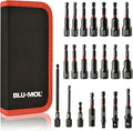 Disston E0100522 2 pc Premium Magnetic Nut Driver Set carrying case. Set includes both Metric and Standard as well as spring loaded adaptors and 3 extentions with bit holder
