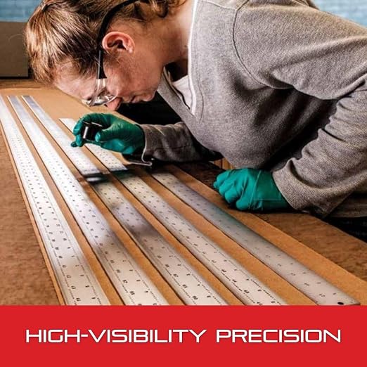 Starrett Straight Edge Aluminum Rule - Ideal for Schools, Shops, Metal and Wood Workers - 36" Length, 2" Width, .081" Thickness, 1/8", 1/16" English - ASE-36
