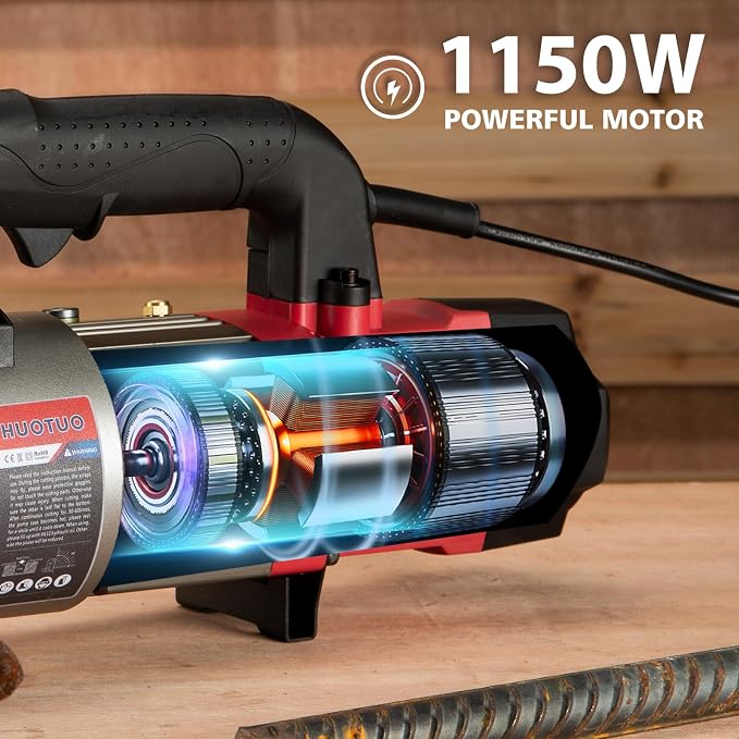 7/8" Electric Hydraulic Rebar Cutter 2-2.5s Cutting Speed Portable Rebar Cutter Cutting Rebar 4-22mm #7 1150w 120v/60hz (RC22-Red)