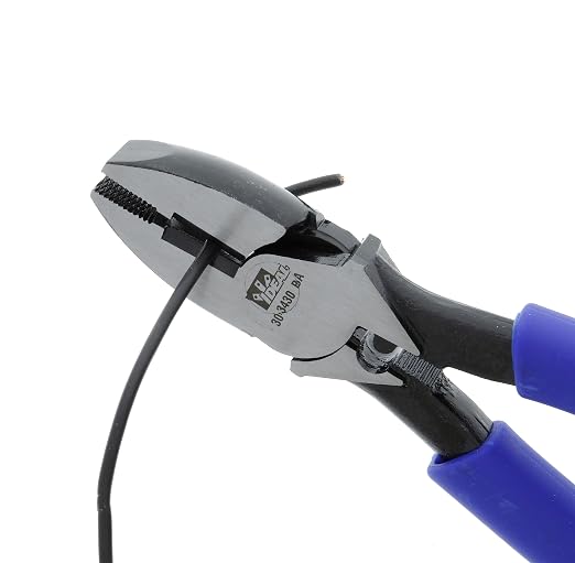 IDEAL Electrical 30-3430 Smart-Grip - 9.5 in., Linesman Plier with New England Nose, Crimping Die, Fish Tape Puller