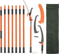 VEVOR Manual Pole Saw, 7.3-27 ft Extendable Tree Pruner, Sharp Steel Blade and Scissors High Branches Trimming, Branch Trimmer with Lightweight 8 Fiberglass Handles, for Pruning Palms and Shrubs