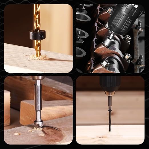 WORKPRO 455Pcs Drill Bit Set, 105-Piece Drill & Screwdriver Bit w/ 350 Screws Combo Kit, All-in-One Double Sided Power Tool Accessory Set Gift for DIY Home Repair & Masonry