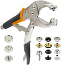 snap Fastener Tool,Snap Tool for Boat Covers, Heavy Duty Snap Setter Pliers Canvas Snap Fasteners Kit Includes 60 Sets 15mm Stainless Snaps