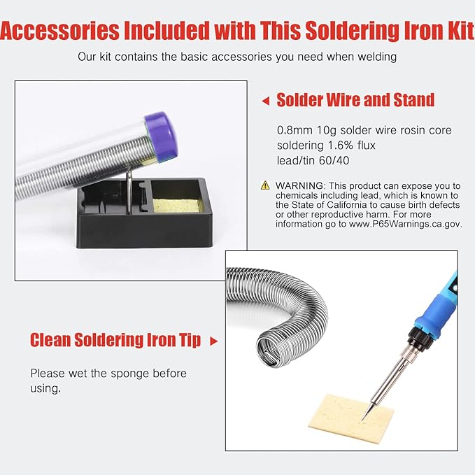 LDK 80W Soldering Iron Kit, LCD Digital Soldering Welding Tool with Ceramic Heater Stable Temperature for DIY and Professional Use