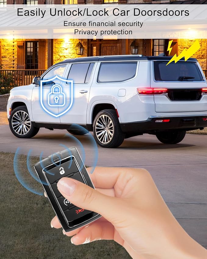 Key Fob Remote Replacement Fit for Jeep Grand Cherokee L Wagoneer 2021-2023 | 433MH Keyless Entry Remote Control Replace 68469565, 68377534 FCC ID: M3NWXF0B1