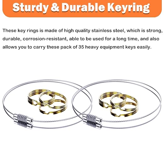 35 Heavy Equipment Key Master Set Full Coverage Keys for CAT JCB Bobcat JLG Terex Komatsu John Deere Yammar Takeuchi Ford New Holland Case Daewoo Kubota Hyster Ferguson Hyundai Construction Machine