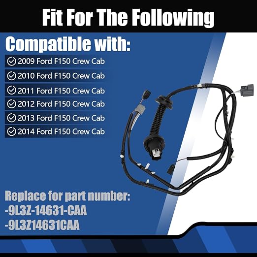 Rear Left Door Jumper Wire Assembly Compatible with 2009-2014 Ford F-150 Crew Cab Driver Side Door Jumper Harness Replace for 9L3Z-14631-CAA
